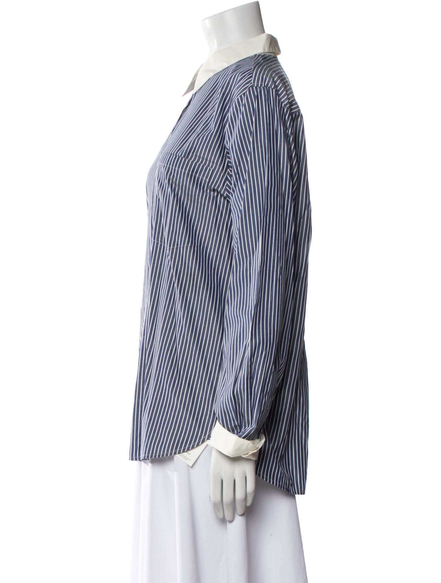 La Ligne Striped Long Sleeve Button-Up Top